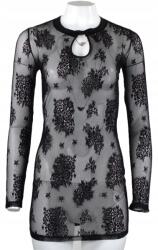 GCDS Semi-sheer Long Sleeve Lace Mini Dress Ruha r. S