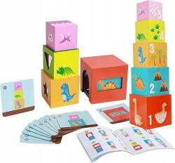  Montessori fa kocka 5 kocka 24 kártya 48 logikai kirakó (CW3567)