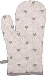 Clayre & Eef Manusa bucatarie termorezistenta bumbac bej gri Inimioare 18x30 cm (LVT44G)
