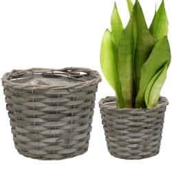  Fonott vesszőkosár, 21cm, virágcseréphez, dekoratív kosár