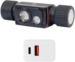 PNI Lanterna frontala PNI Adventure F80 Dual LED, 1000 lm, 6W, 2200 mAh, IP68, cu alimentator PNI CHG300 inclus (PNI-CHG3F80)