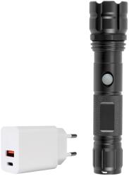 PNI Pachet lanterna PNI Adventure F10 din aluminiu cu LED 6W, 500lm pana la 200m focus, cu acumulator si alimentator PNI CHG300 cu p (PNI-CHG3F10)