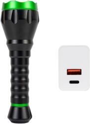 PNI Lanterna PNI Adventure F750 Green Light, aluminiu, LED 10W, 500 lm, pana la 850 m, 4000mAh, IP44, 4000mAh inclus, cu alimentator (PNI-CHG3F750)