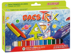ALPINO Creioane cerate soft, triunghilare, cutie carton, 12 culori cutie, ALPINO DacsTrix (MS-DA000125)