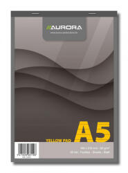 Aurora Blocnotes capsat, A5, 80 file - 80g mp, microperforatii, AURORA Office - dictando - hartie galbena (2180ST)