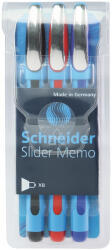 Schneider Pix SCHNEIDER Slider Memo XB, rubber grip, accesorii metalice, 3 culori set - (N, R, A) (S-150293)