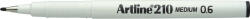 Artline Liner ARTLINE 210, varf fetru 0.6mm - negru (EK-210-BK) - siscom-papetarie