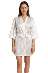  Női Fürdőköpeny, szatén, ekrü, kimonó, univerzális méret