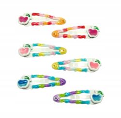  Hajcsatok, hajgumik, színes, műanyaggal bevonva, 6db (0226 SAH)