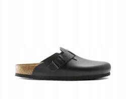 Birkenstock Boston Birkenstock férfi flip-flop papucs, fekete, bőr, parafa talpbetét (60191)