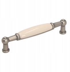 Gamet Bútorfogantyú, patinás nikkel, porcelán, 96mm (UP21-96-G11-MLK-0)