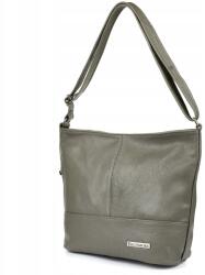 Beltimore A4-es bőr válltáska, szürke, ezüst, állítható pánt (G81)