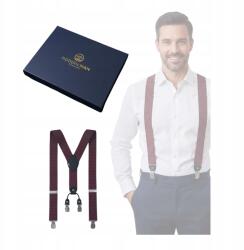  Férfi nadrágtartó, piros bordó doboz, 3, 5cm, poliészter (Y 3,5)