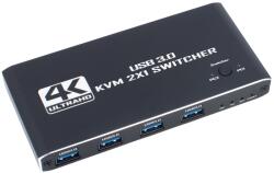 Thunder Germany KVM-2P2, Két portos professzionális KVM switch, 2+1xHDMI, 4+2xUSB