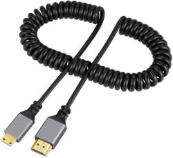 Thunder Germany C4KSMN-024 4K Type C Mini HDMI spirál kábel [HDMI papa - Mini HDMI papa] (2, 4 m) - thundergermany