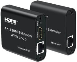 Thunder Germany HDX-120, HDMI hosszabbító adapter, Ethernet + HDMI kimenet (120m) - thundergermany