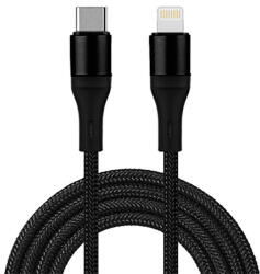 Thunder Germany MCLS-1 Textilborítású, extra-ellenálló USB-C - Lightning Gyorstöltő kábel (1m) - thundergermany