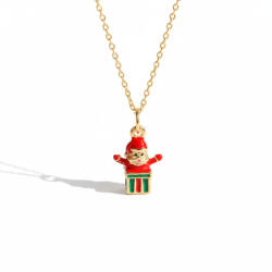 KÁRPÁTHY ékszer DIY Ajándék Mikulás nyaklánc - aranyozott, zománcozott