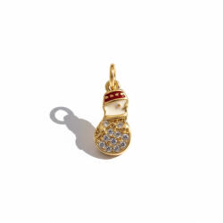 KÁRPÁTHY ékszer Hóember kristály charm - aranyozott