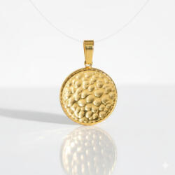 KÁRPÁTHY ékszer Kalapált Kör charm - aranyozott