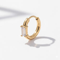 KÁRPÁTHY ékszer Crystal fülbevaló - téglalap, aranyozott