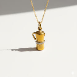 KÁRPÁTHY ékszer DIY Kávéfőző nyaklánc, aranyozott