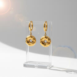 KÁRPÁTHY ékszer Fánk alakú aranyozott fülbevaló