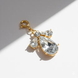 KÁRPÁTHY ékszer Crystal Water Drop charm, aranyozott