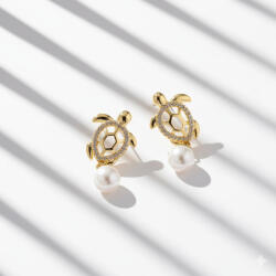 KÁRPÁTHY ékszer Aranyozott teknős fülbevaló