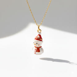 KÁRPÁTHY ékszer DIY Hóember nyaklánc - aranyozott, zománcozott