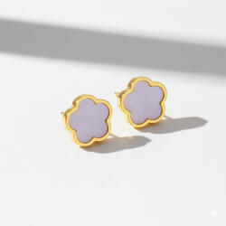 KÁRPÁTHY ékszer Clover fülbevaló - fehér, aranyozott