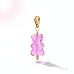 KÁRPÁTHY ékszer Gumimaci charm - rózsaszín, aranyozott
