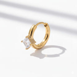 KÁRPÁTHY ékszer Crystal fülbevaló - négyzet alakú, aranyozott