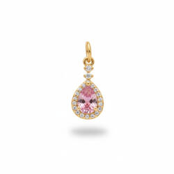 KÁRPÁTHY ékszer Pink Water Drop charm, aranyozott