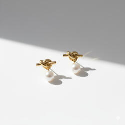 KÁRPÁTHY ékszer Heart Knot fülbevaló, aranyozott