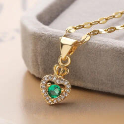 KÁRPÁTHY ékszer Heart aranyozott nyaklánc cirkóniákkal