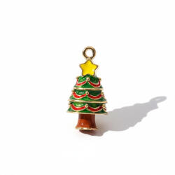 KÁRPÁTHY ékszer Karácsonyfa charm - aranyozott, zománcozott