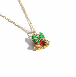 KÁRPÁTHY ékszer DIY Karácsonyi csengő nyaklánc - aranyozott, zománcozott
