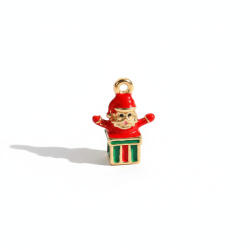 KÁRPÁTHY ékszer Ajándék Mikulás charm - aranyozott, zománcozott