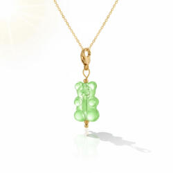 KÁRPÁTHY ékszer DIY Gumimaci nyaklánc - világoszöld, aranyozott