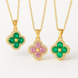 KÁRPÁTHY ékszer Köves clover aranyozott nyaklánc