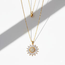 KÁRPÁTHY ékszer Golden Sunflower aranyozott nyaklánc
