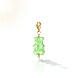 KÁRPÁTHY ékszer Gumimaci charm - világoszöld, aranyozott