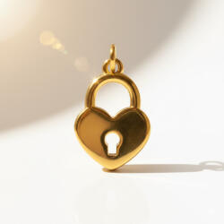 KÁRPÁTHY ékszer Lakat charm, aranyozott