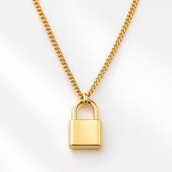 KÁRPÁTHY ékszer Lock - lakat nyaklánc, aranyozott