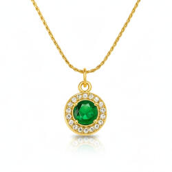 KÁRPÁTHY ékszer QUEEN kerek nyaklánc - zöld aranyozott