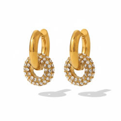 KÁRPÁTHY ékszer Timeless pearl aranyozott fülbevaló, golden