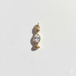 KÁRPÁTHY ékszer Kristály szaloncukor aranyozott charm