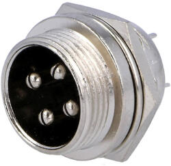 Thunder Germany GX16-4PM Keverő tápcsatlakozó beépíthető ALJZAT, ipari csatlakozó 4 pólusú - thundergermany