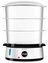 Cecotec Vapovita 3000 Inox ételpároló Szabadonálló 800 W Fekete, Rozsdamentes acél, Átlátszó (4109)